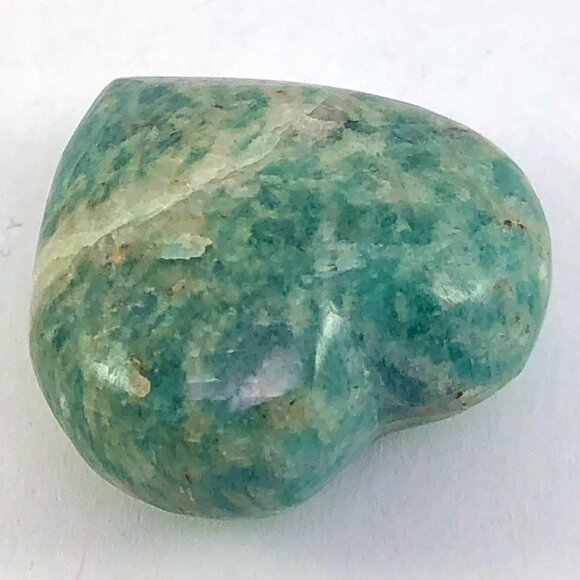 Amazonite Palm Stone Heart Shape 1"  17g  calming soothing Stone Truth Courage - Picture 3 of 9